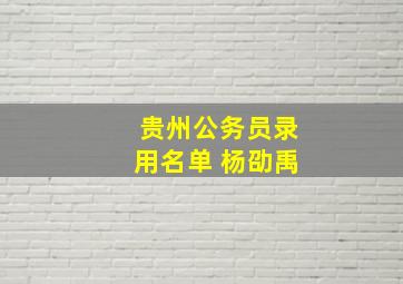 贵州公务员录用名单 杨劭禹